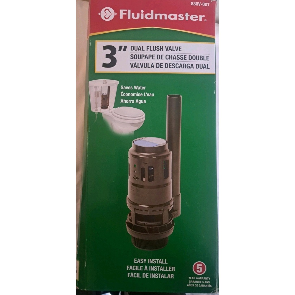 Fluidmaster 830V-001 3" Dual Flush Valve Kit Toilet Repair Water Saving